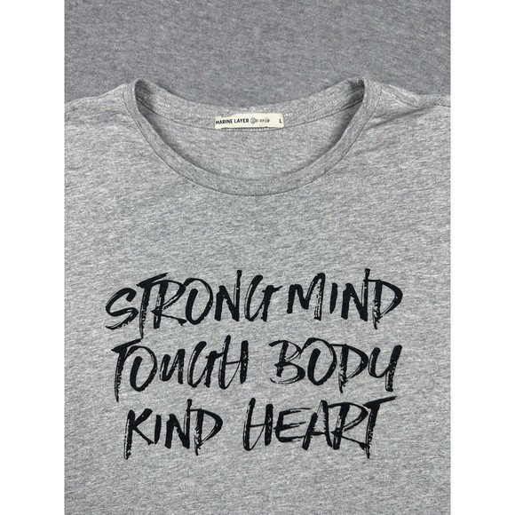 Marine Layer Mens Re-Spun Short Sleeve‎ Crew Neck T-Shirt Size Large Strong Mind - Picture 1 of 7